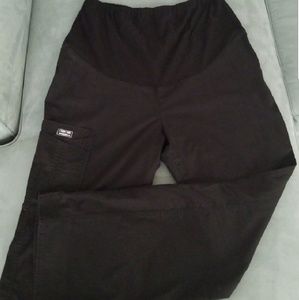 Black cargo maternity scrub pants